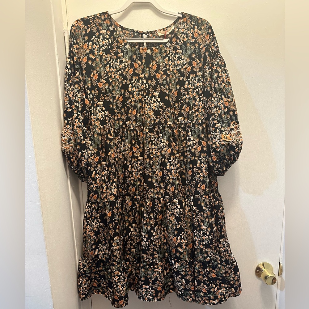 Floral Black Dress